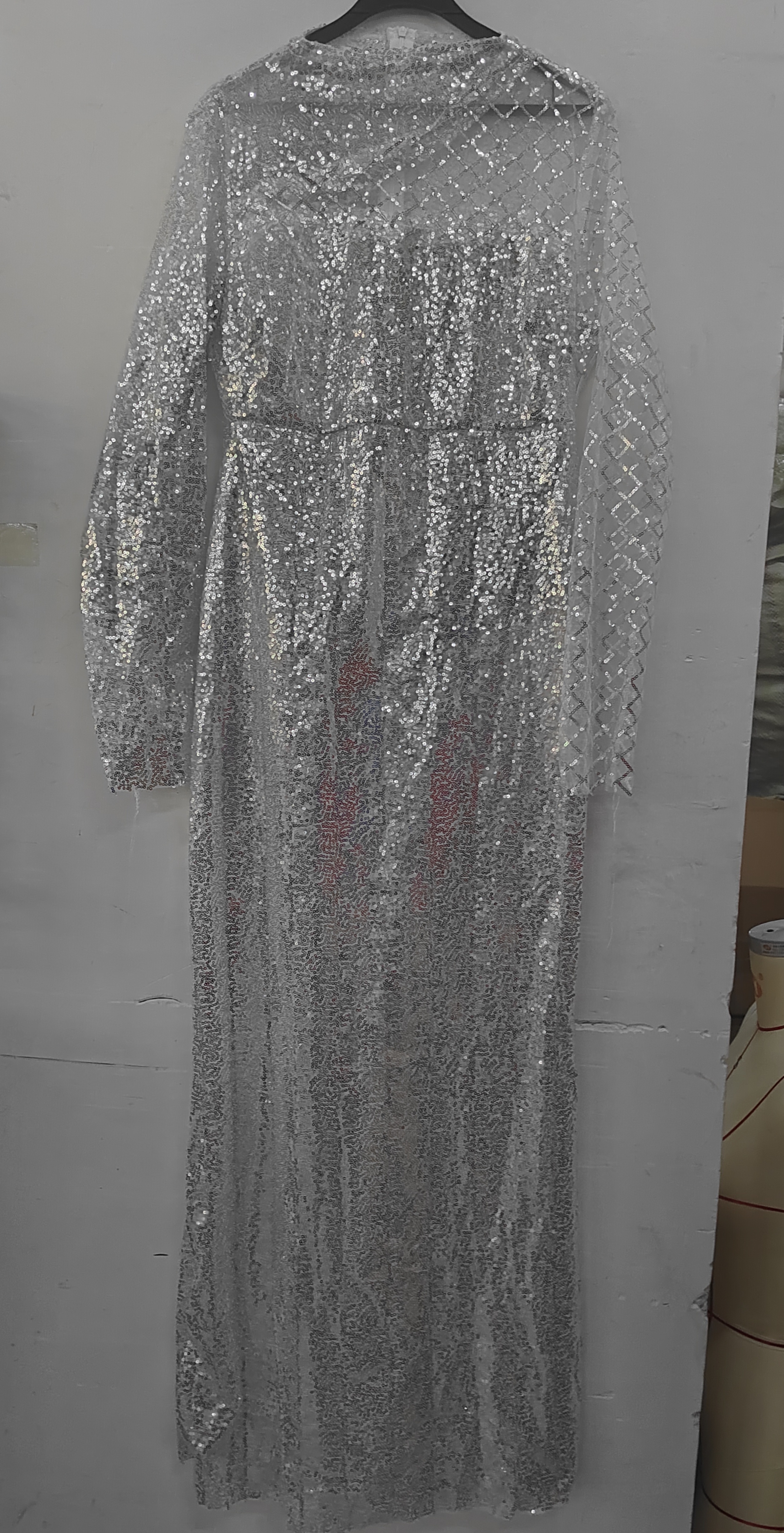Stardust Mesh Column Gown – detail 11