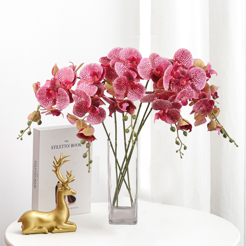 Gold Diamand Single 7-head Phalaenopsis Fake Flowers