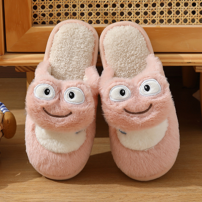 Cute Frog Female Winter Cartoon Indoor Home Plush Warm Cotton Slippers - Image 5