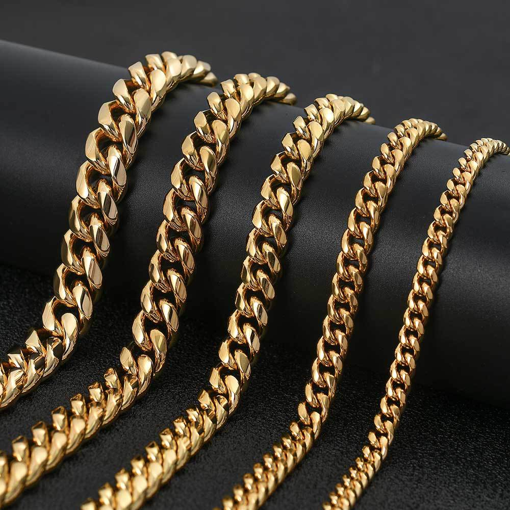 European Hip Hop Necklace Stainless Steel Round Grinding