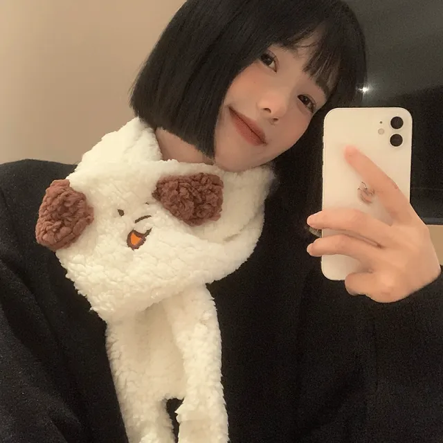 Cute Little Dog And Scarf Girl Winter 6 Style - Shop at LoveMi
