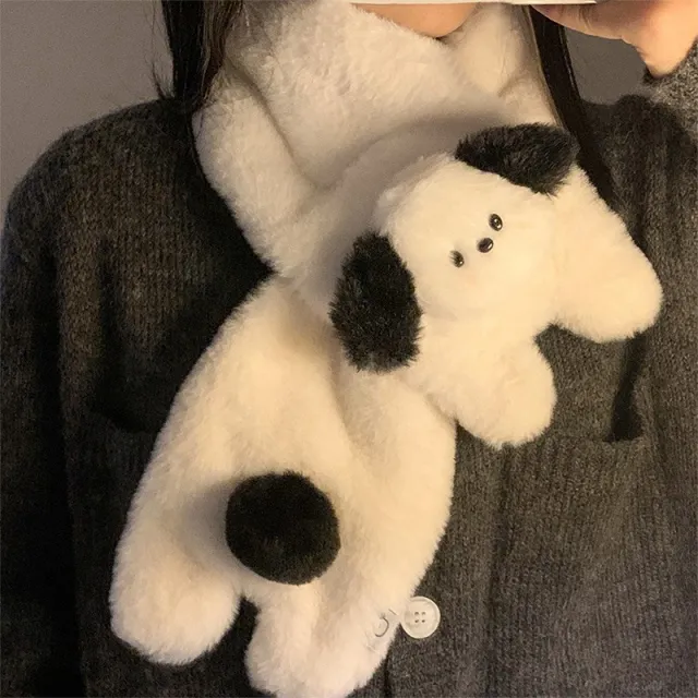 Cute Little Dog And Scarf Girl Winter 1 Style - Shop at LoveMi