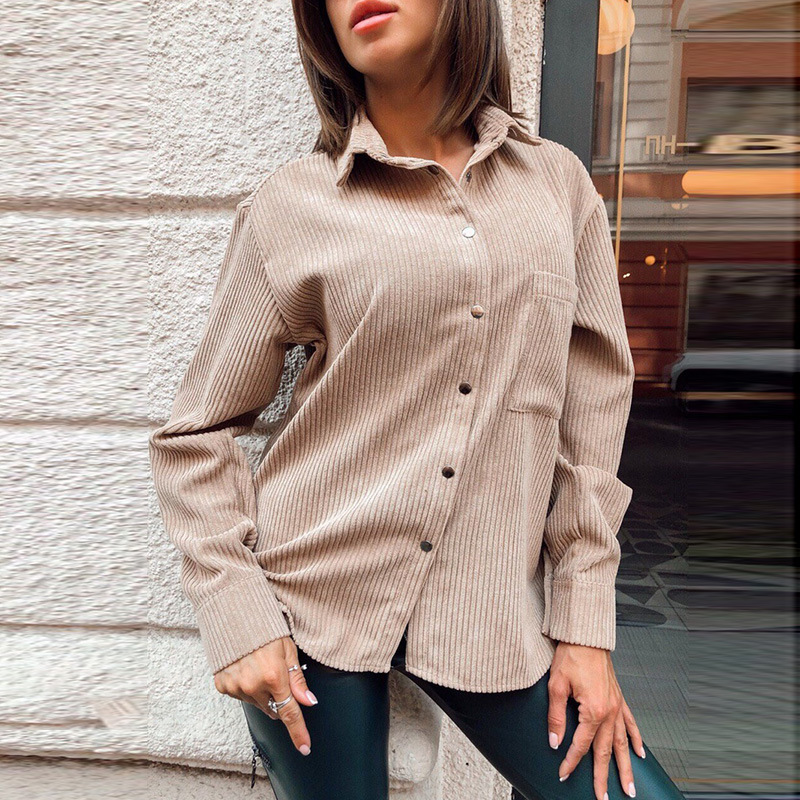 Women's Long Sleeved Corduroy Top