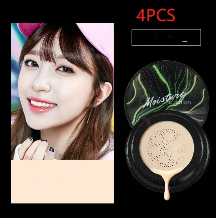 Cushion Cream Repair Concealer Isolation Liquid Foundation Waterproof And Sweatproof CC Cream Cosmetics Makeup Foundation 4Pcs Ivory - Shop at LoveMi
