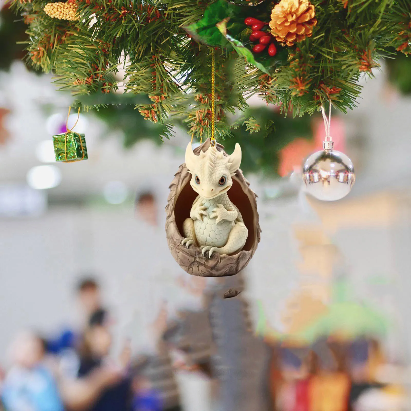 Creative Dragon Egg Treasure Acrylic Automobile Hanging Ornament Christmas Decorations – image 4