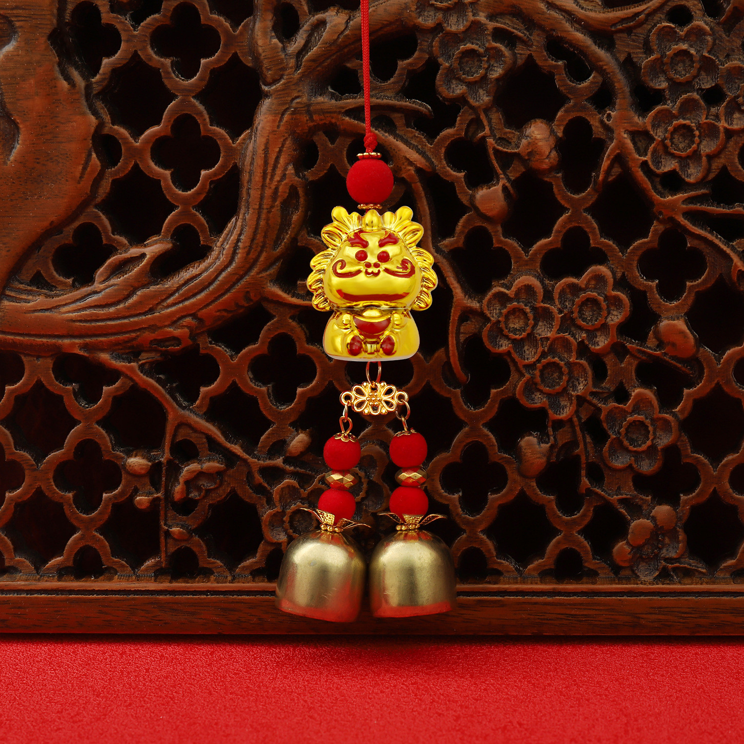 Dragon Year Golden Lucky Wind Chime Small Pendant - Image 2