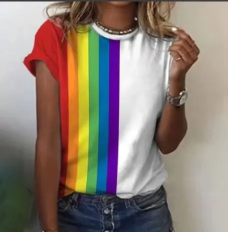 Women's Printed Short Sleeved Casual T shirt Z747 5Xl - Shop at LoveMi