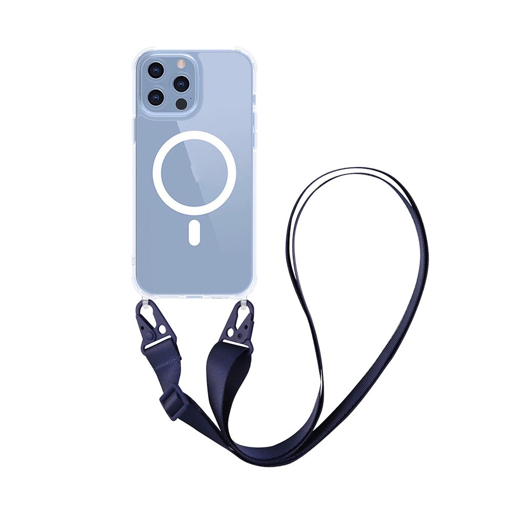 Magnetic One-piece Lanyard Crossbody Shoulder Transparent Phone Case