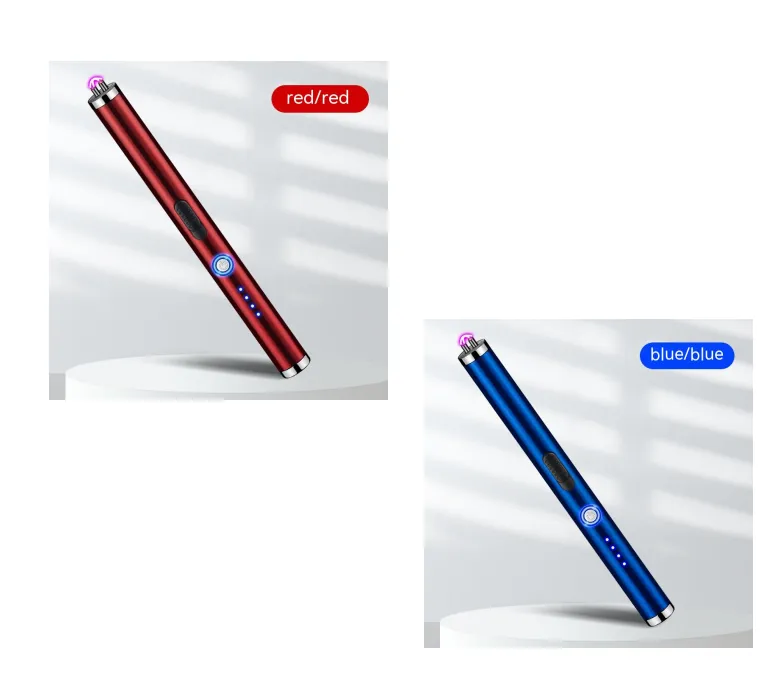 Strong Double Safety Windproof Burning Torch Kitchen Natural Gas Range Igniter - Red And Blue