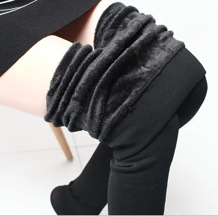 Women's Fleece lined Thick Pearl Velvet Leggings Black - Shop at LoveMi