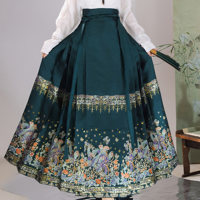 Dark Green horse face skirt