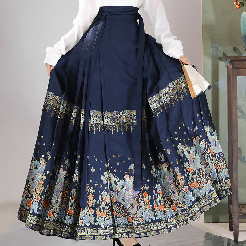 Navy Blue horse face skirt