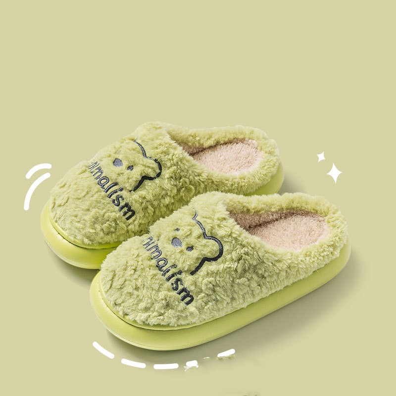 Little Bear Cotton Slippers Women's Home