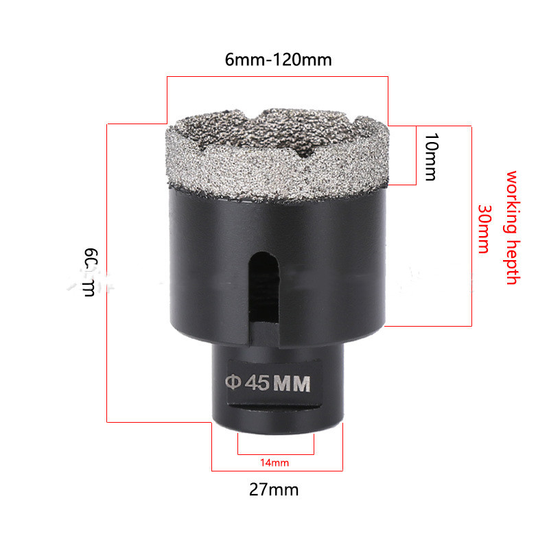M14 Thread Brazed Diamond Tile Hole Marble Stone Plate Ceramic Drill - Image 2