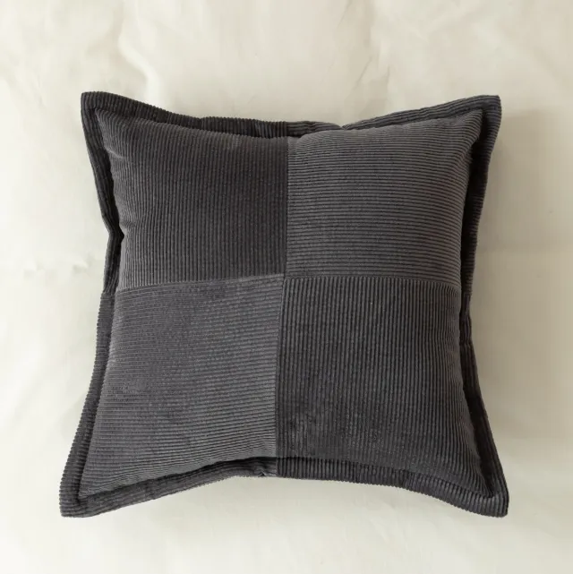 Hotel Homestay Corduroy Fly Edge Pillow Cover Smoke Ash - Shop at LoveMi