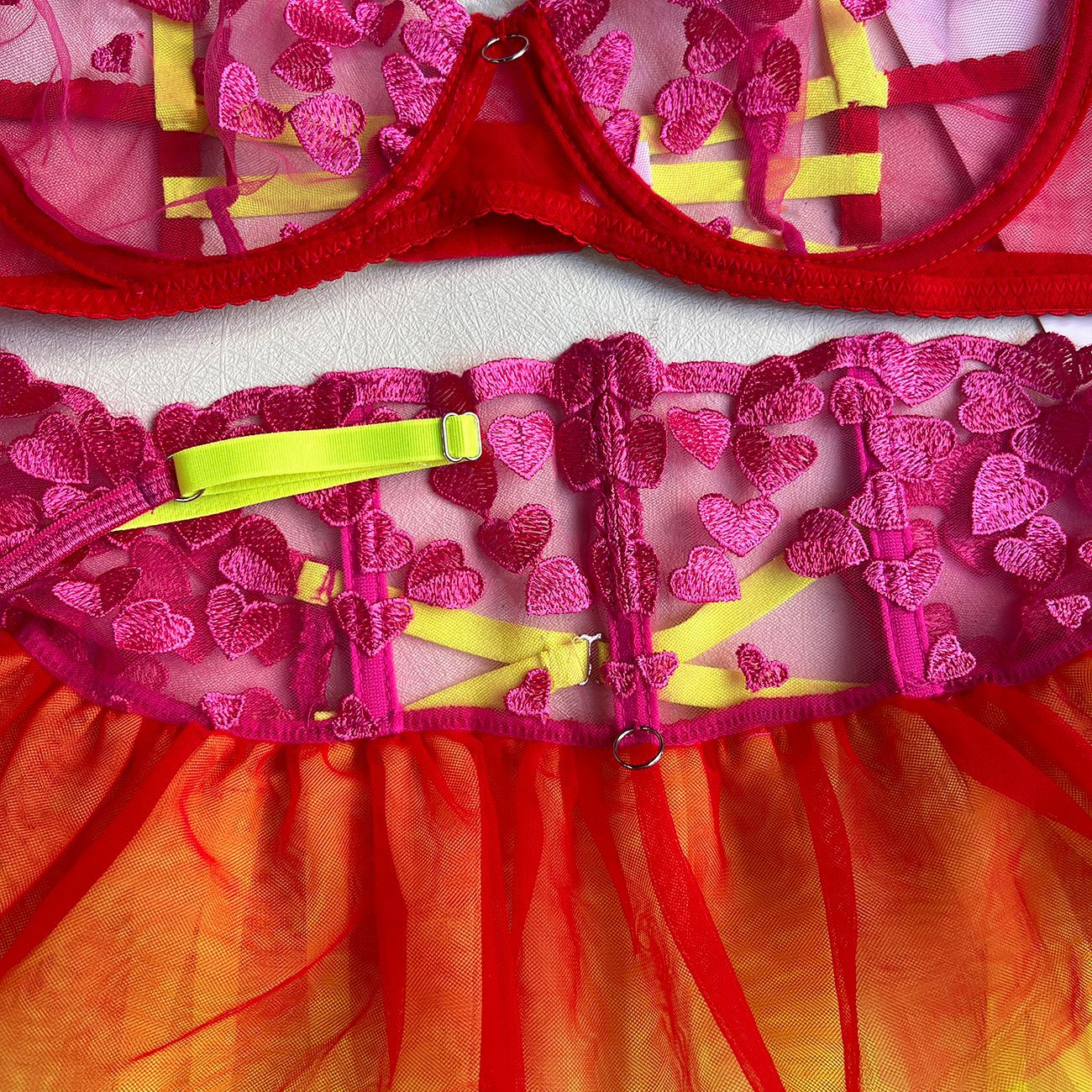 Machine Embroidery Stitching Lace-up Underwear Set - Image 10