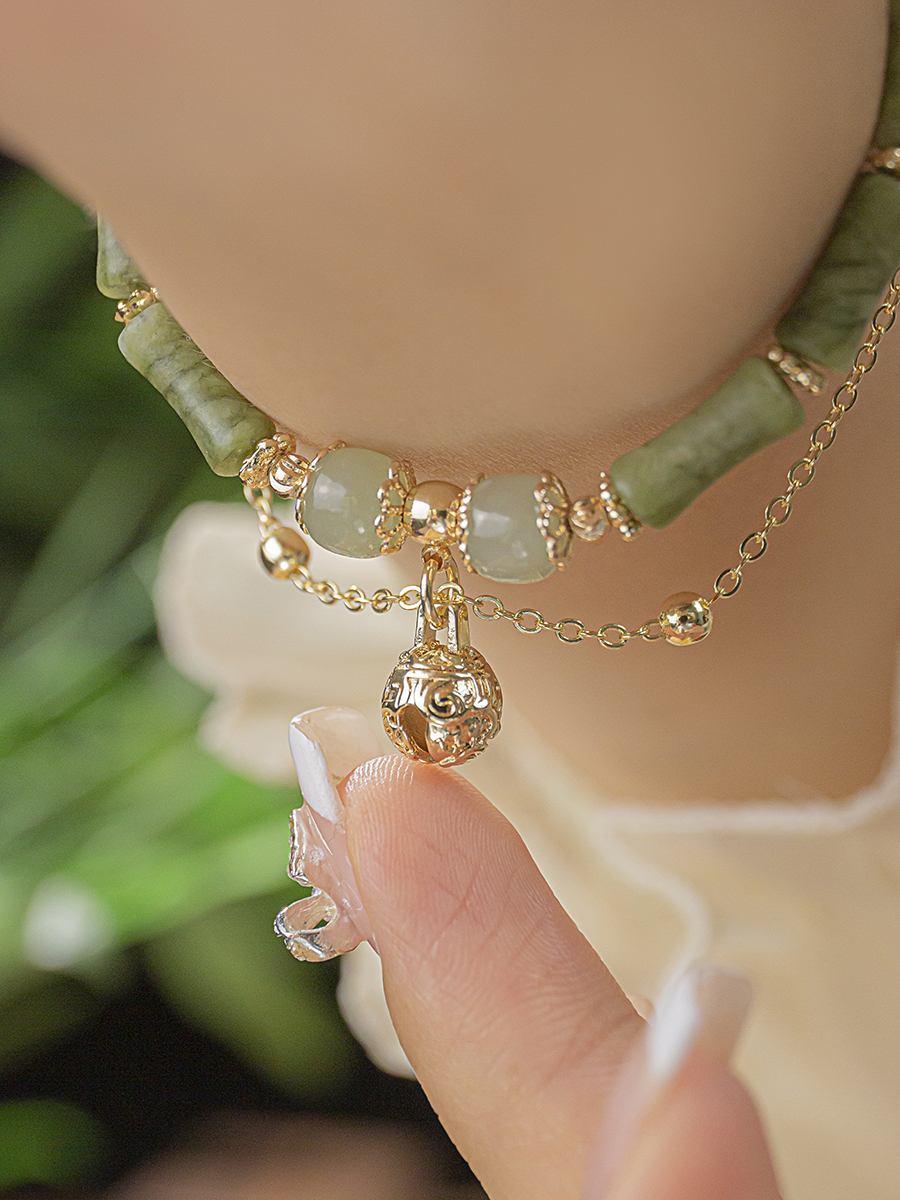 Natural Hotan Jade Bamboo Festival Bracelet