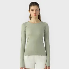 New Women's Round Neck Sports T-shirt Slim Fit And Breathable - Cinerous-Size 4 - View 1