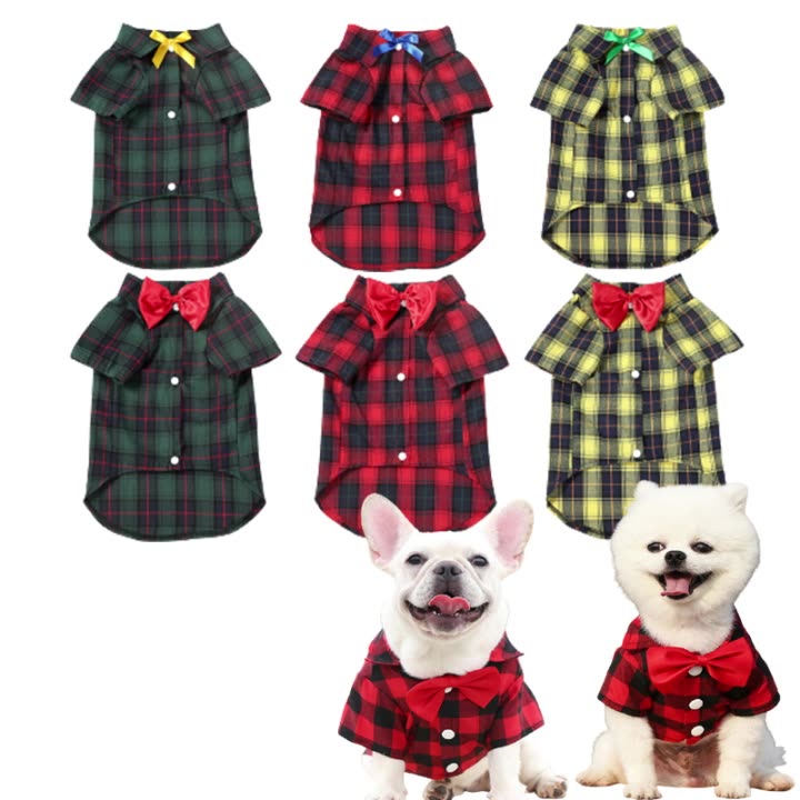 Pet Clothes Small And Medium-sized Dogs Plaid Shirt