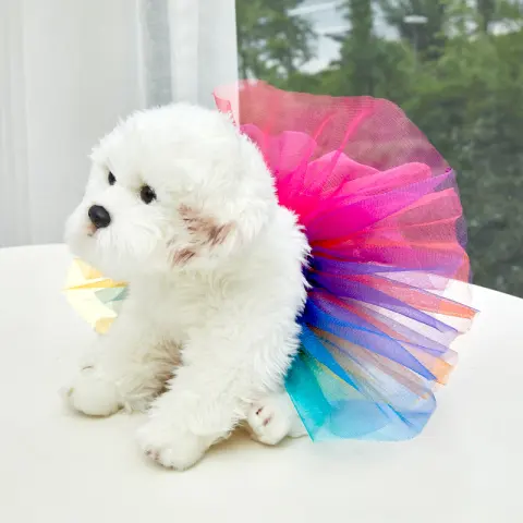 Pet TUTU Gauze Skirt Bright Silk Yarn Dog Strap