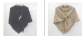 New Korean Style Hollow Leather Ring Big Triangle Shawl Cape Pure Color Warm Keeping - Suit