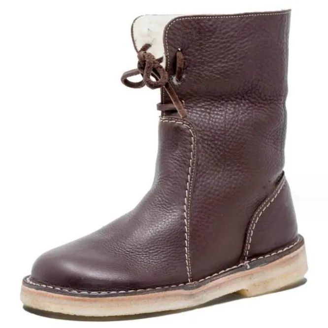 Women'S Boots Comfortable Flat Bottom Martin Boots Versatile Low Boots - Brown