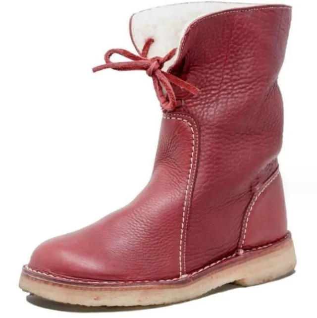 Women'S Boots Comfortable Flat Bottom Martin Boots Versatile Low Boots Red - Shop at LoveMi