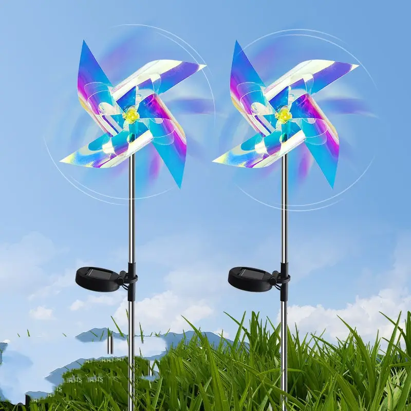 LED Solar Laser Magic Color Windmill Ground