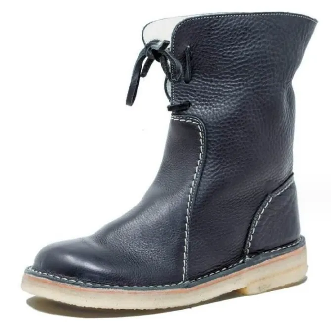 Women'S Boots Comfortable Flat Bottom Martin Boots Versatile Low Boots - Black