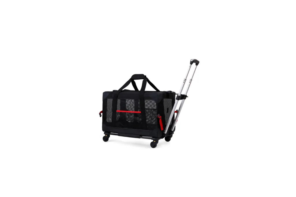 Portable Car Pet Trolley Bag For Going Out - Black