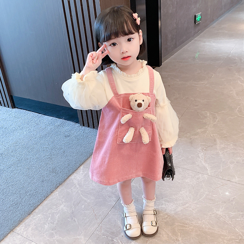 Bear Dress Spring New Children Korean Fashion