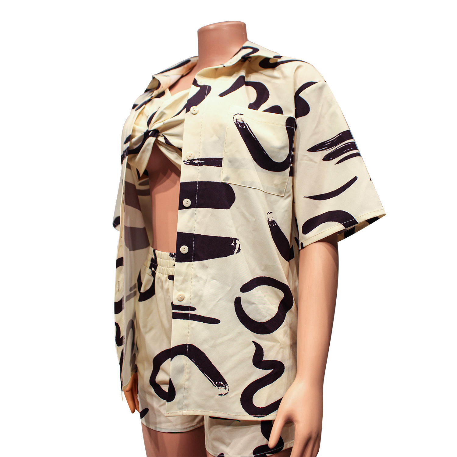 بدلة شورت مطبوع لأزياء النساء