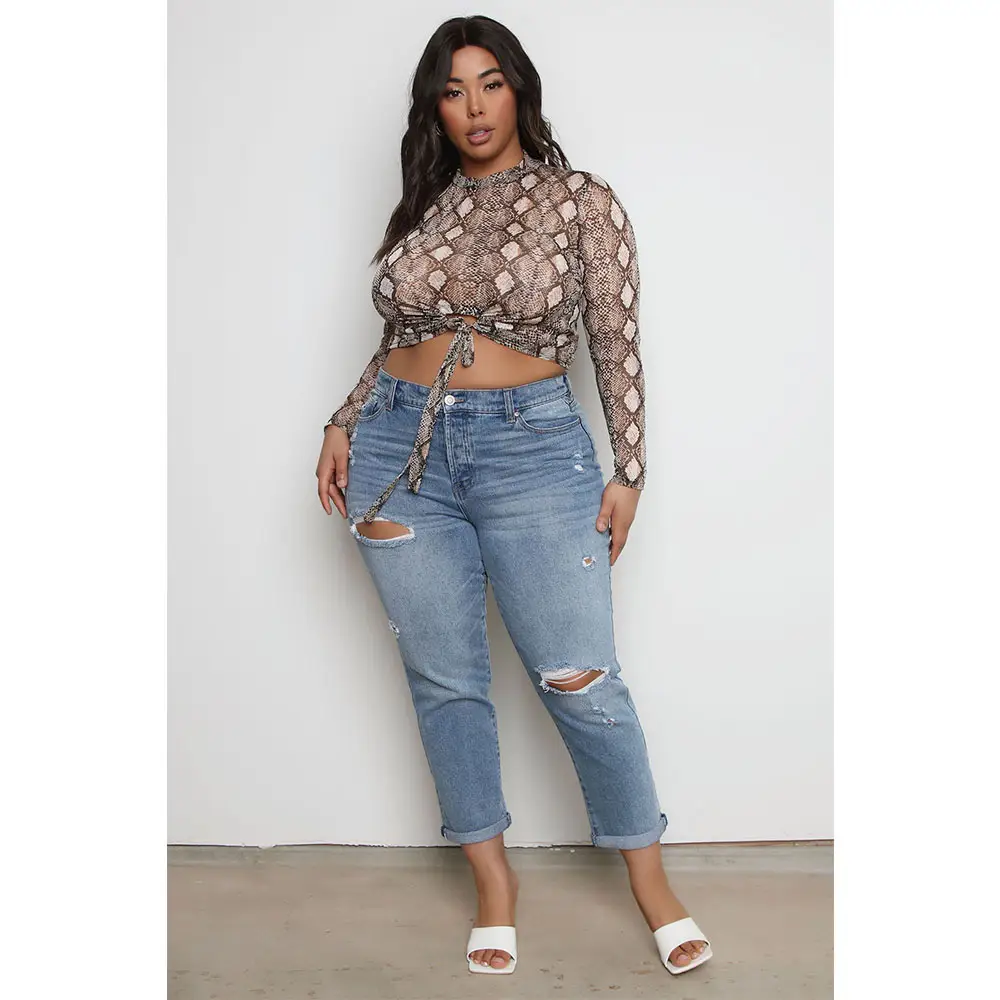 Women's Snake Print Long-sleeved Top