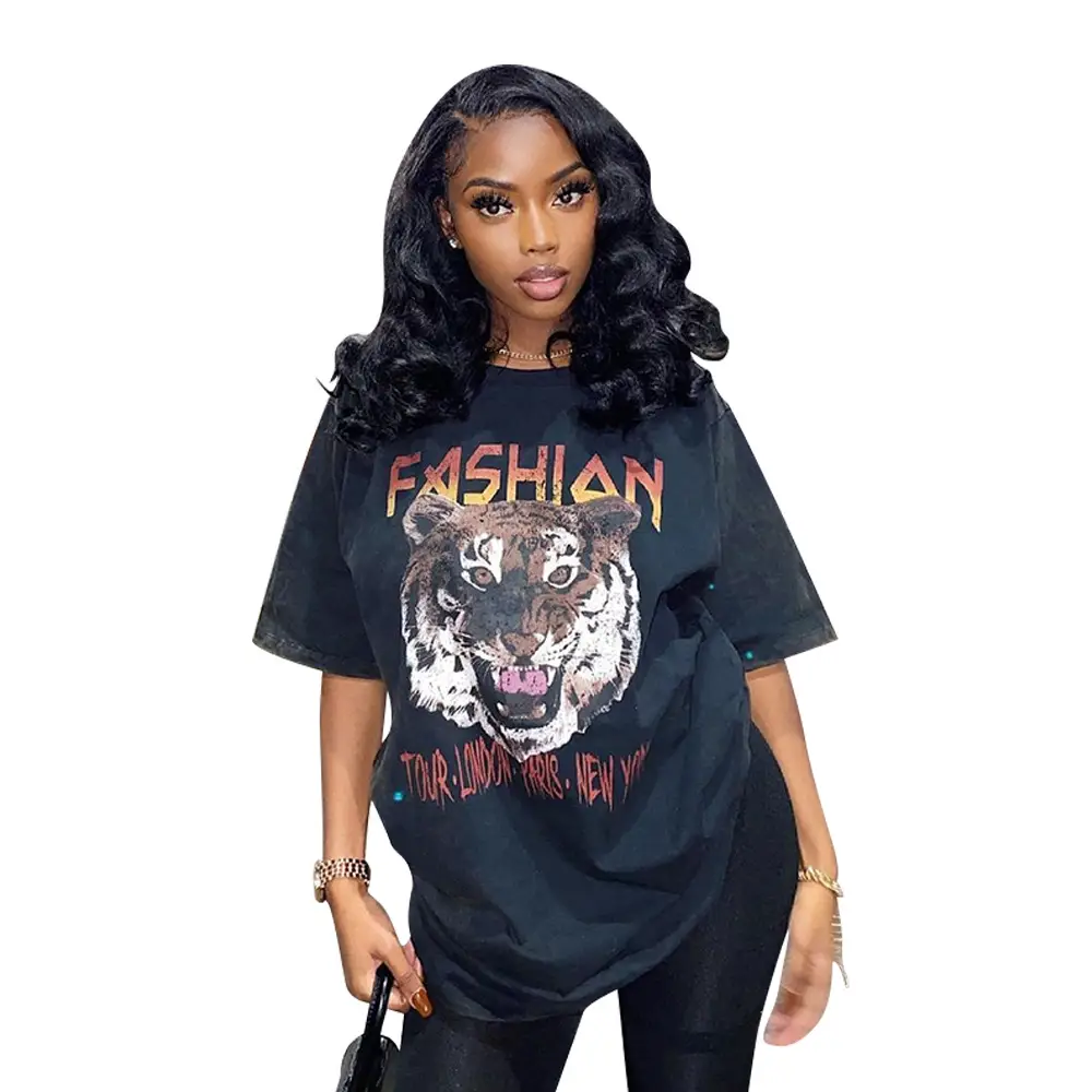 Printed Long T-shirt Half Sleeve