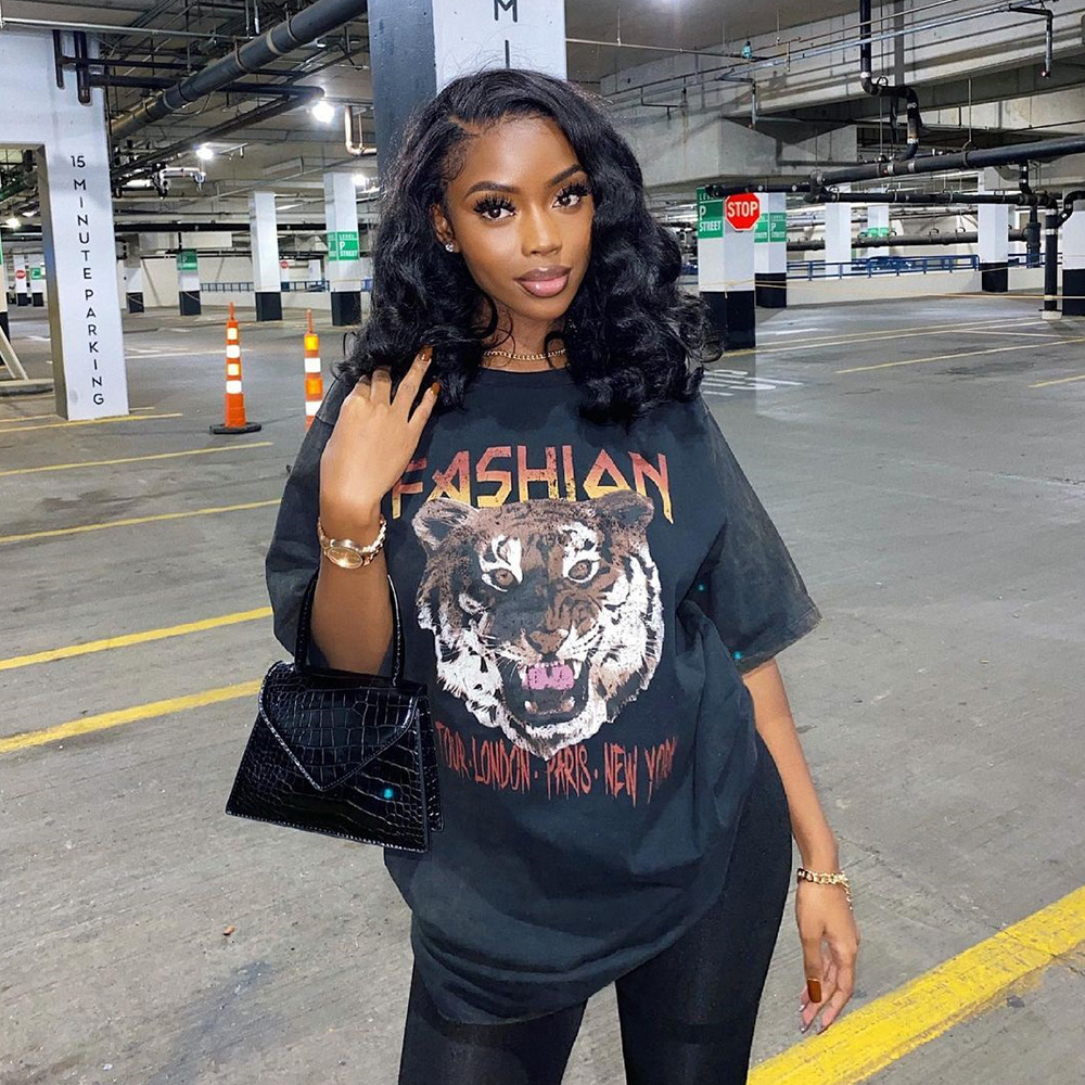 Printed Long T-shirt Half Sleeve