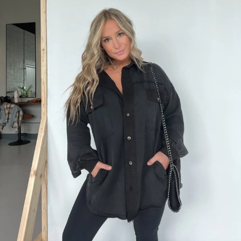 Women's Casual Long Sleeve Shirt Top Coat