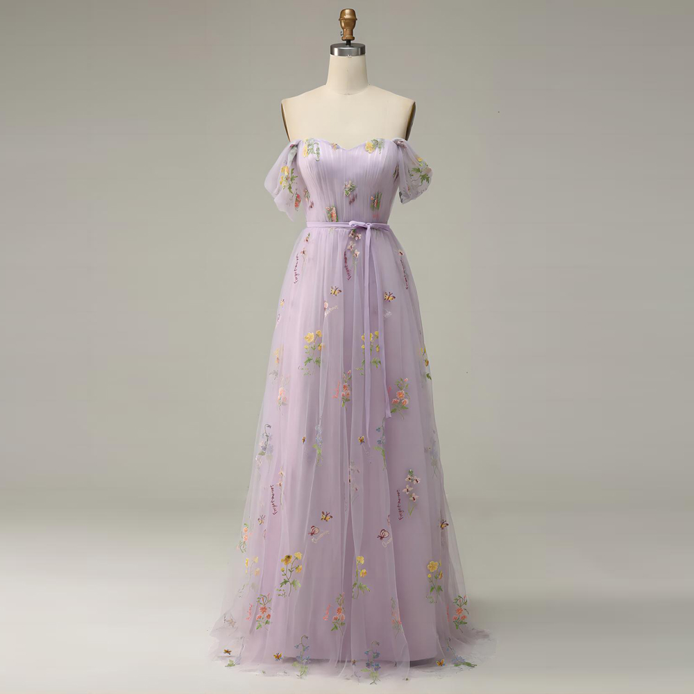 One-Shoulder Floral Long Dress, picture 5 of 5