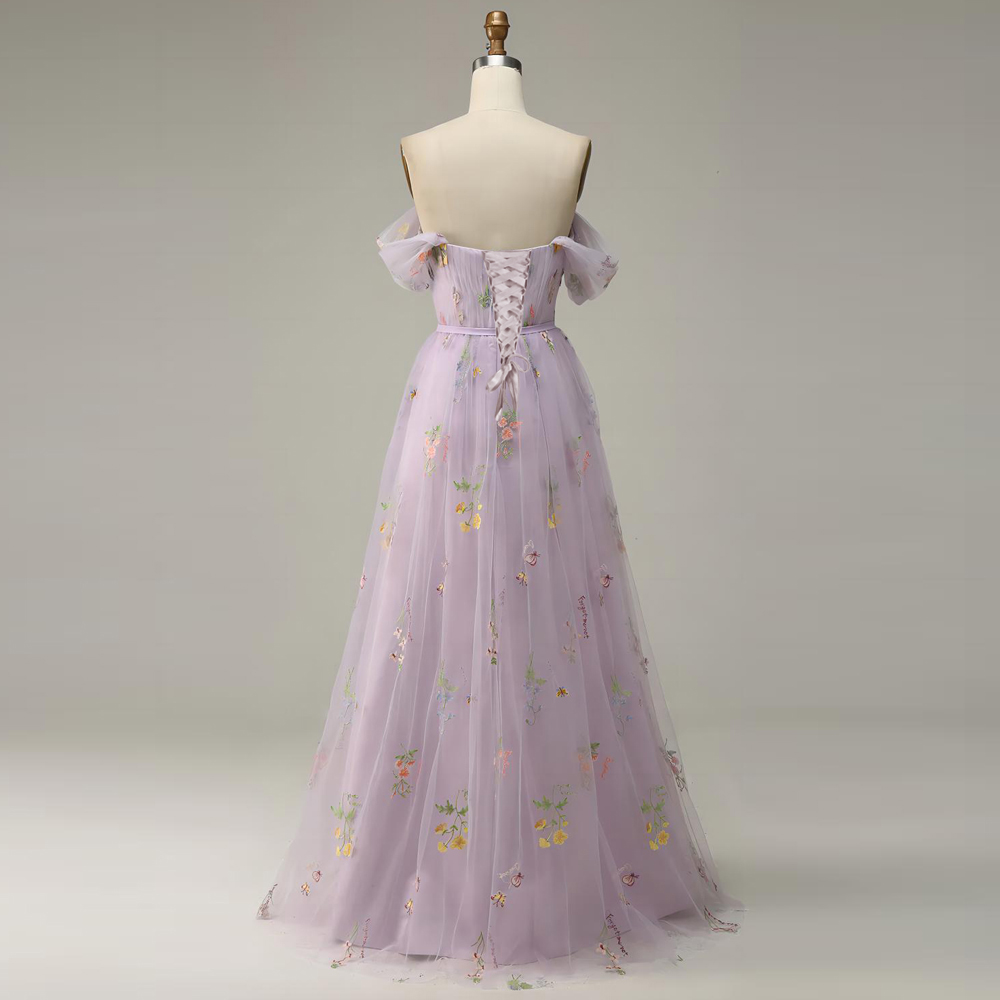 One-Shoulder Floral Long Dress, picture 2 of 5