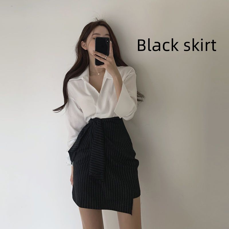 Black Striped Skirt