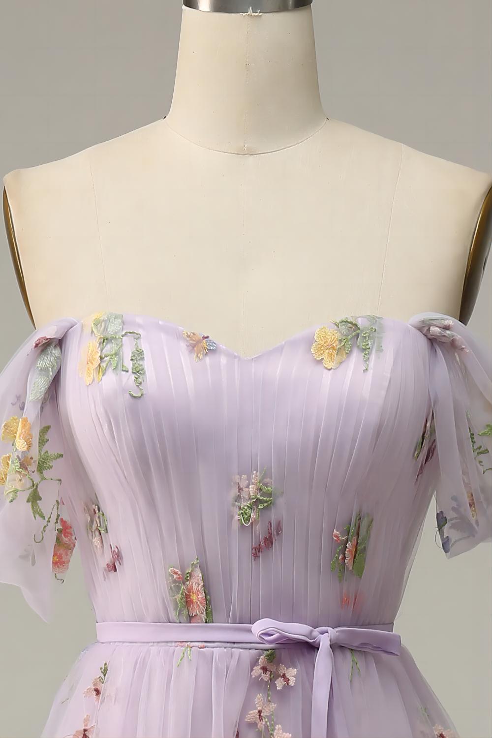 One-Shoulder Floral Long Dress