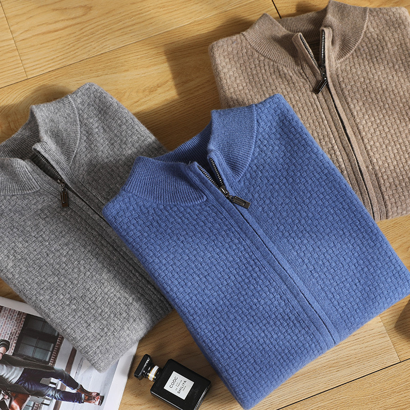 Men's Stand Collar Zipper Cardigan - Image 3