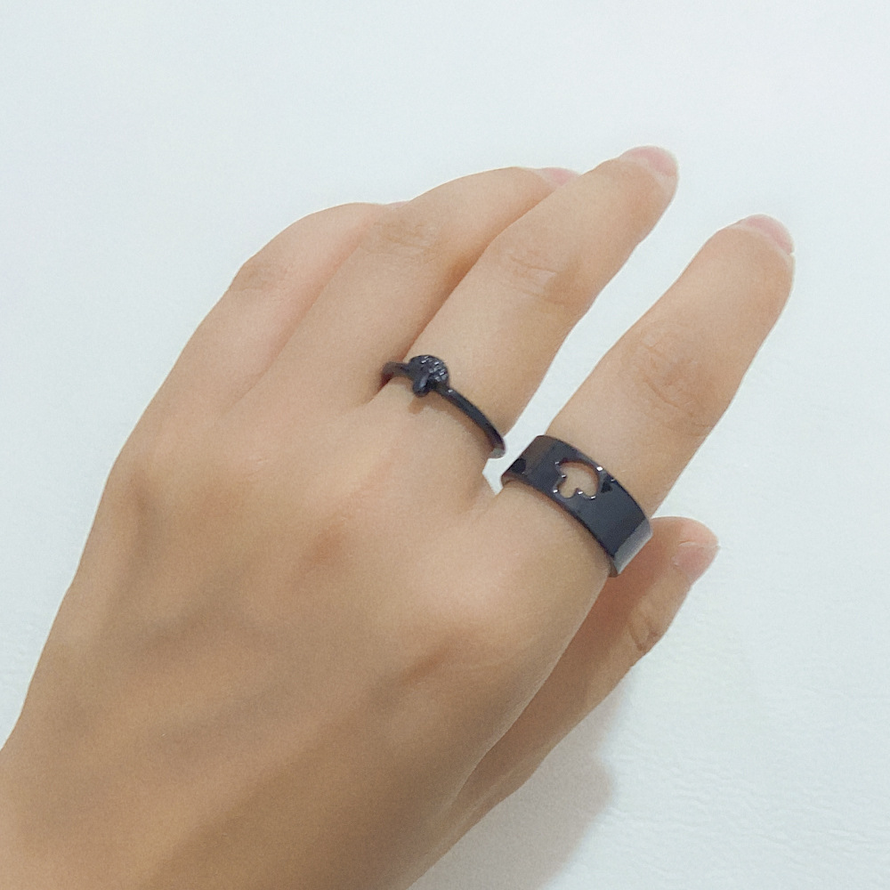 Alloy Plating Couple Hollow Mushroom Ring