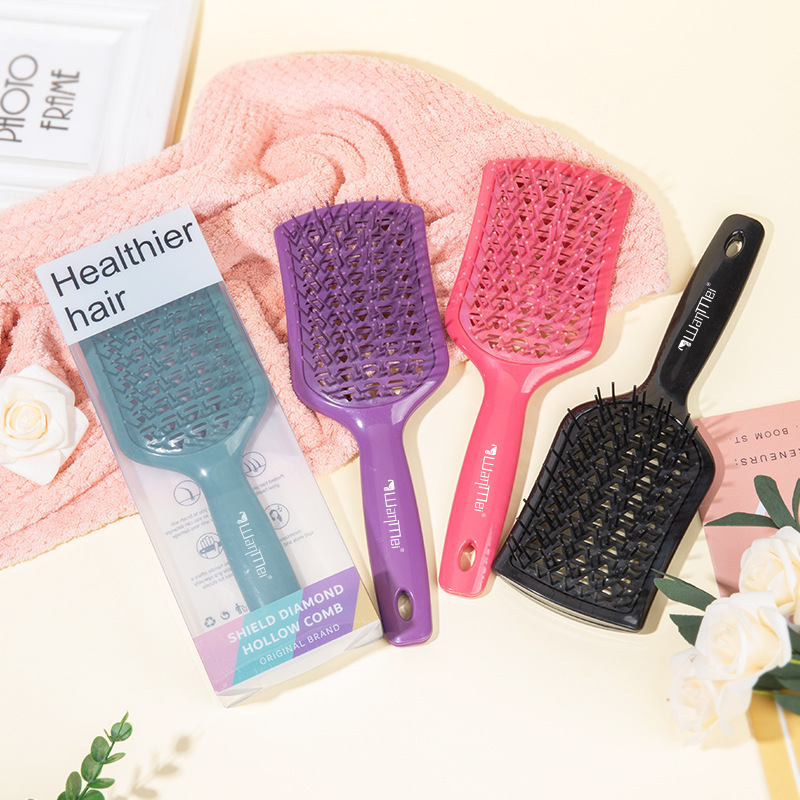 Diamond Hollow Shield Comb Hanging Hair Fluffy Comb - Image 7