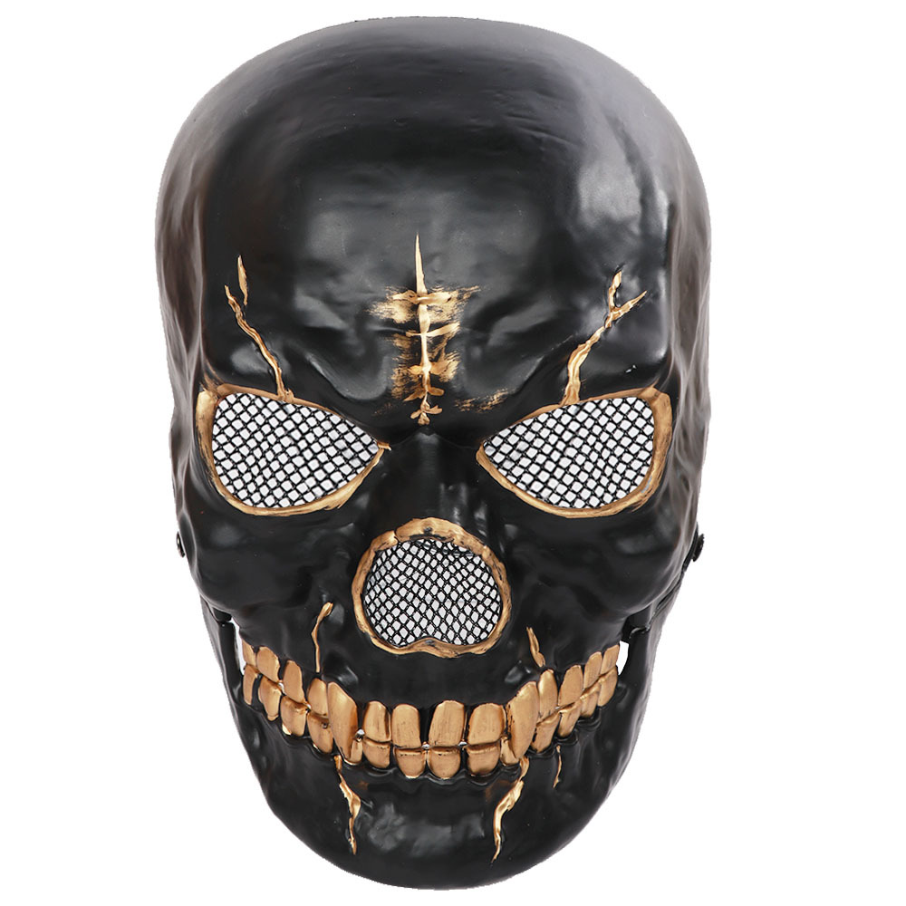 New Halloween Simulation Mouth Skull Mask Plastic Black - Shop at LoveMi