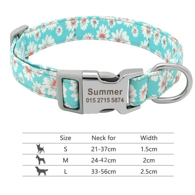 Adjustable Nylon Dog Collar Personalized Dogs Cat ID 217H3 - Shop at LoveMi