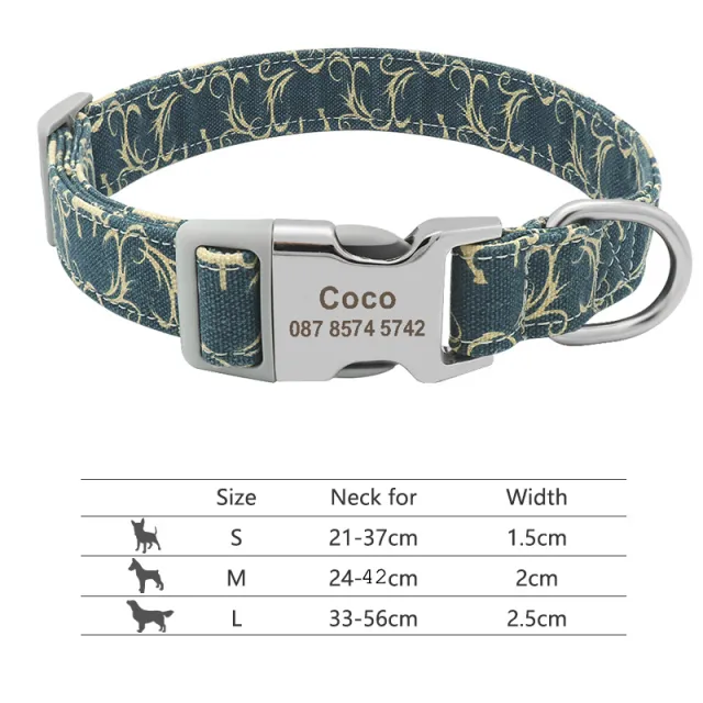 Adjustable Nylon Dog Collar Personalized Dogs Cat ID 217H8 - Shop at LoveMi