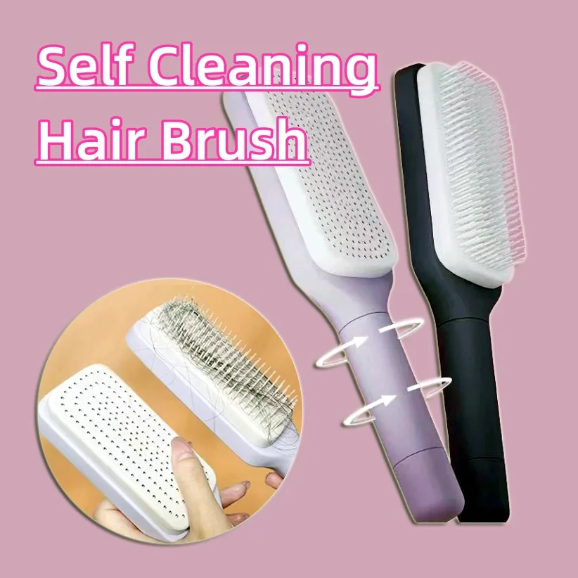 4 in 1 Self Cleaning Hair Brush New Self-Cleaning