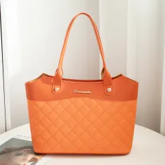 Rhombus Handbag Women Shopping Shoulder Crossbody Bags - Orange - View 1