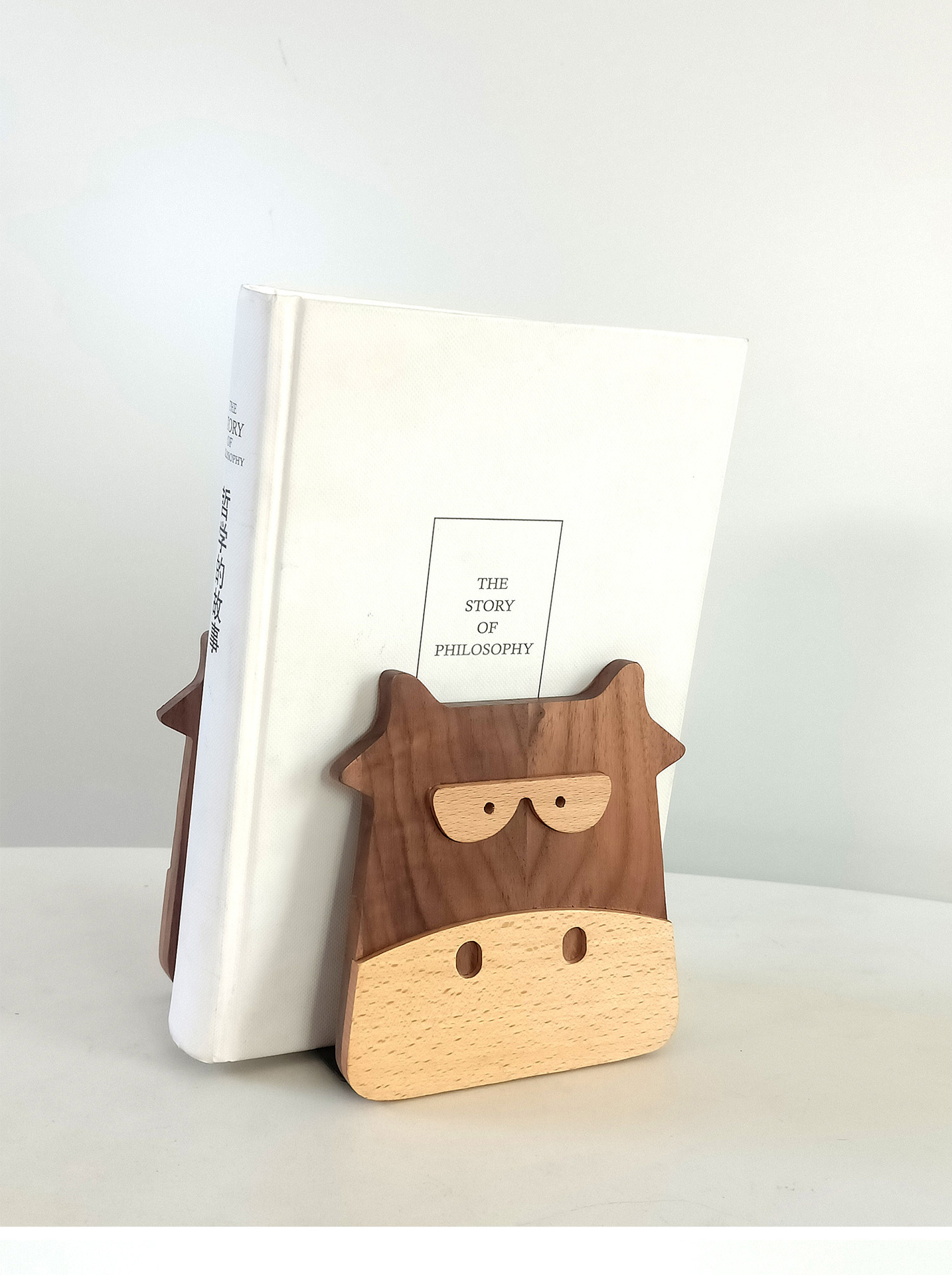 Solid Wood Calf Book Stand Black Walnut Desktop Gift Decoration
