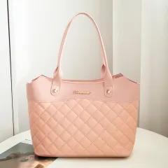Rhombus Handbag Women Shopping Shoulder Crossbody Bags - Pink - View 1